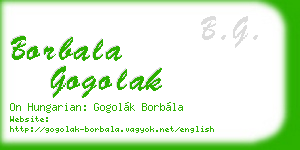 borbala gogolak business card