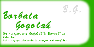 borbala gogolak business card